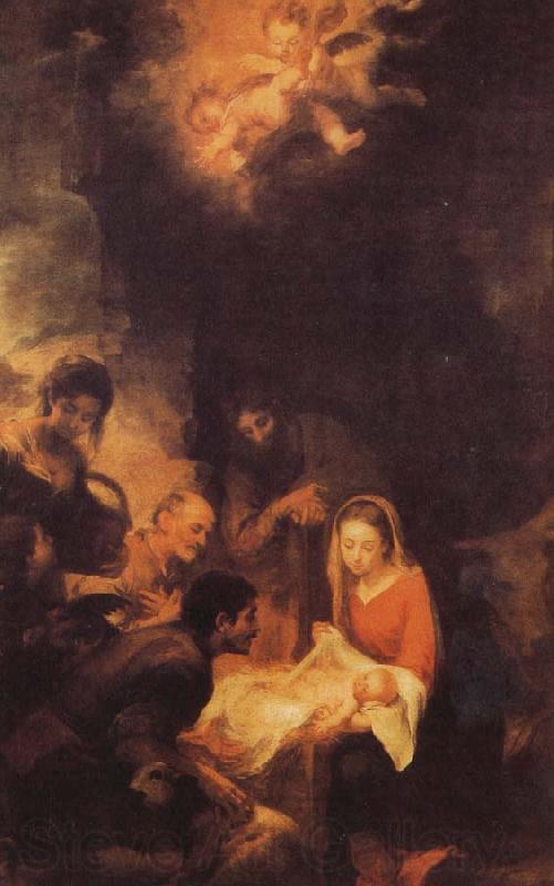 Bartolome Esteban Murillo Shepherds to the manger pilgrimage Norge oil painting art